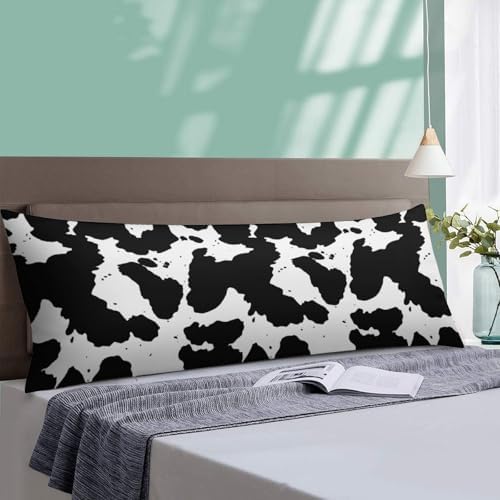 Cow Print Body Pillow Cover Black and White Pillowcase - Image 4