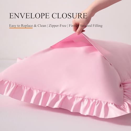 Ruffled King Pillow Shams, 2 Pack, 20x36 Inches - Image 6