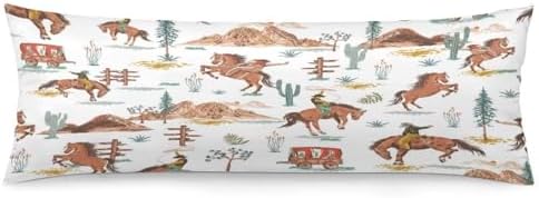Brown Western Cowboy Body Pillow Cover Pillowcase by Unknown