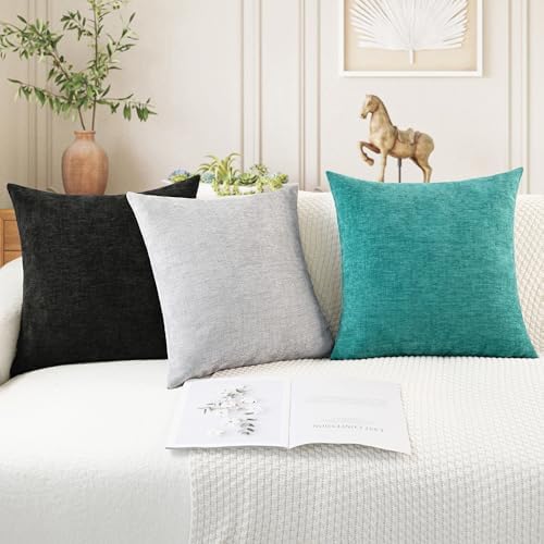 CaliTime Decorative Couch Throw Pillow Covers 18 X 18 Inches Black - Image 5