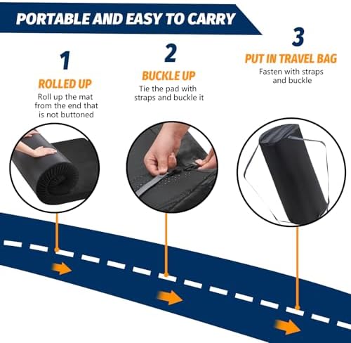 CYMULA Memory Foam Camping Mattress Pad, Sleeping Mat, Portable Roll Up Mattress - Image 5