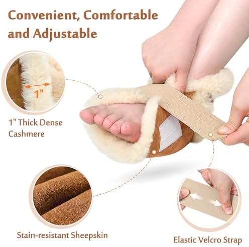 Sheepskin Heel Protector for Bed Sores – Lambswool Foot Cushion Booties for - Image 3