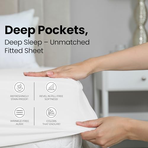 Pack of 2 Queen Fitted Sheet, Fits Up to 15 Inch Deep Pocket - Image 3