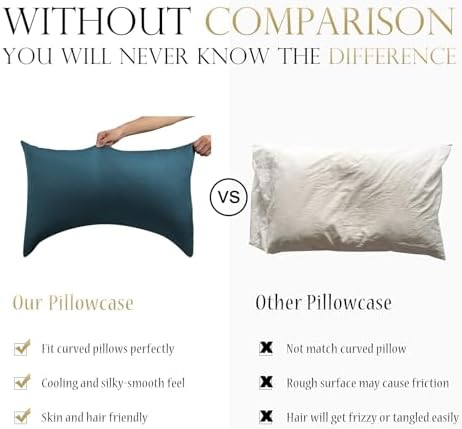 Cooling Side Sleeper Curved Pillowcase Queen 1 Pack 20 * 30 Teal - Image 2