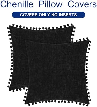 CaliTime Decorative Couch Throw Pillow Covers 22 X 22 Inches Black - Image 6