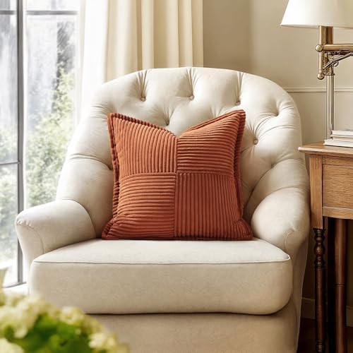 MIULEE Fall Rust Decorative Eruo Sham Throw Pillow Covers 24x24 Inch - Image 4