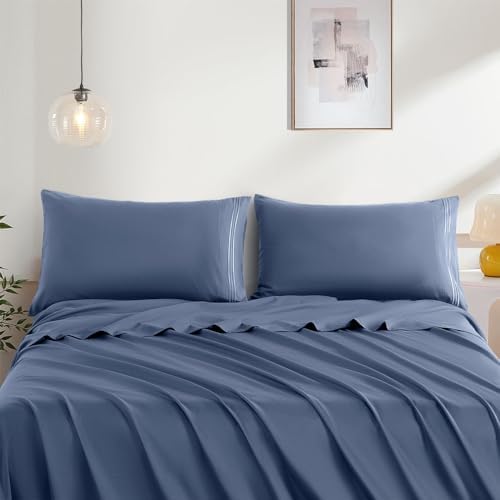Gray Blue Standard Size Pillow Cases Set of 2 - Image 2