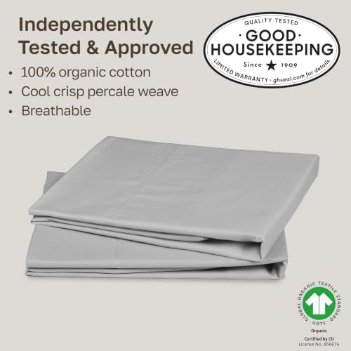 California Design Den 100% Organic Cotton 2-Pack Queen Pillow Case - Image 2