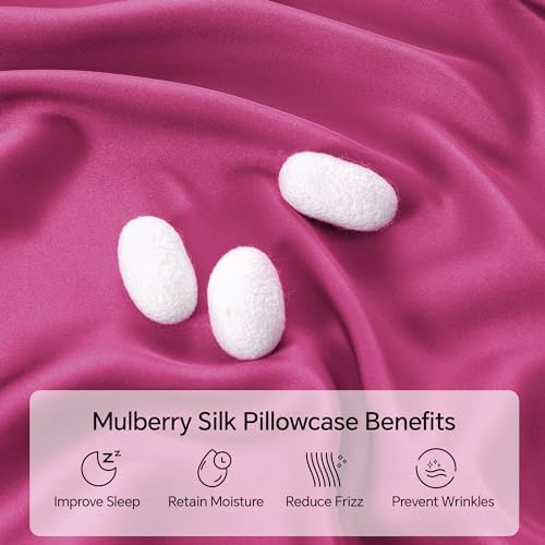 INFIIXSO Silk Pillow Cases 2 Pack, Standard Size, Hidden Zipper, Hot Pink - Image 2