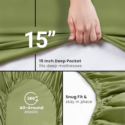 Queen Fitted Sheet, Ultra Soft Fits Up to 15 Inch Deep Pocket - Image 3