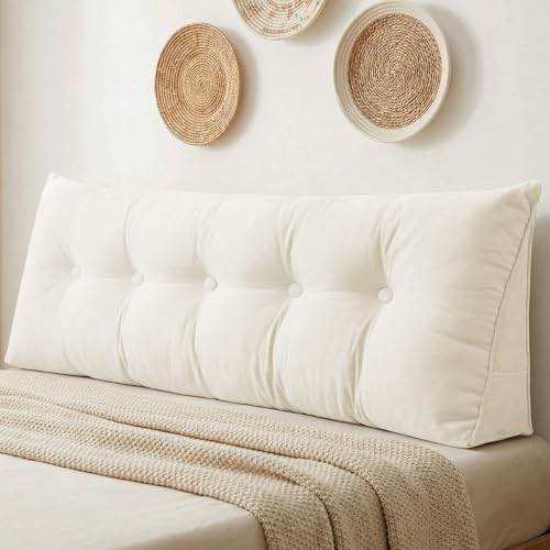 DANGHOOGY Headboard Pillow Queen, Large Triangular Wedge Headboard Pillow by DANGHOOGYFurnitureCushions