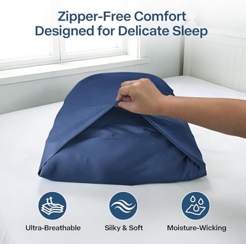 Luxury Cooling Pillowcases Standard Size 2 Pack, Q-Max>0.4 Cool Touch - Image 6