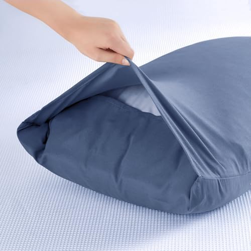 Gray Blue Standard Size Pillow Cases Set of 2 - Image 4