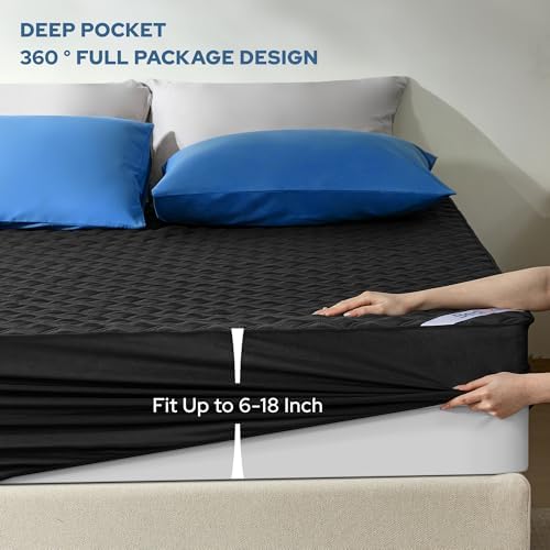 BEDLORE Waterproof Queen Size Mattress Protector, Deep Pocket Fit - Image 4