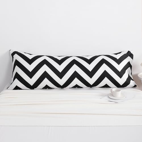 NTBAY Body Chevron Pillowcase, 1800 Thread Brushed Microfiber Black and White - Image 4