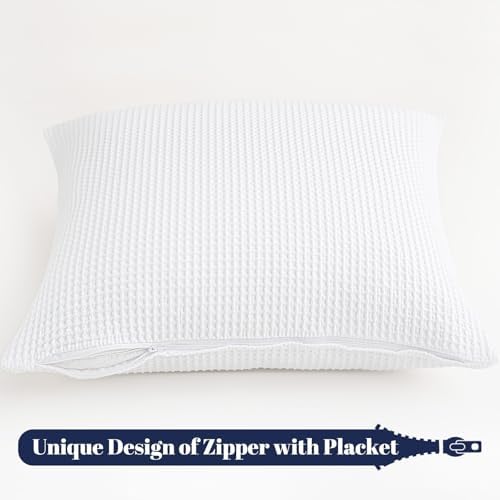 PHF Cotton Waffle Throw Pillow Covers 24" x 24", No Insert - Image 5