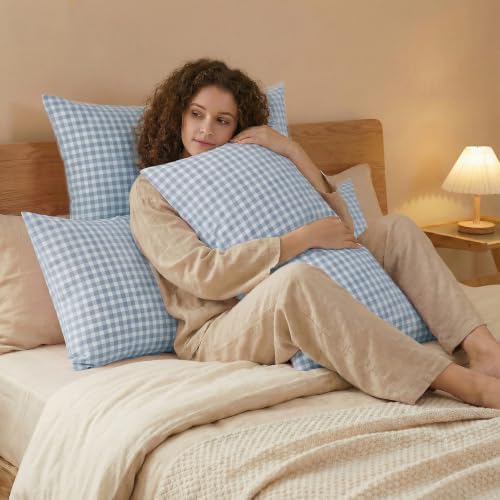 Merryword 100% Cotton Pillow Cases, King Size, Soft Breathable Bed Pillow Covers - Image 6