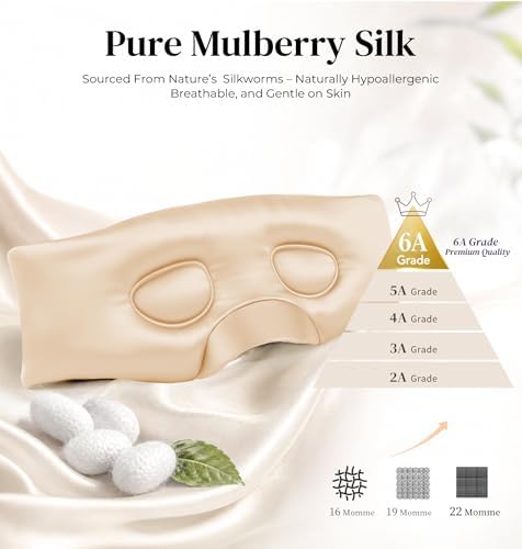 LC-dolida 3D Silk Bluetooth Sleep Mask, Mulberry Silk Sleep Mask - Image 3