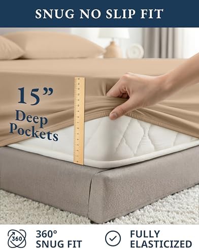 LANE LINEN 100% Organic Cotton Sheets Set Pure Long- Staple Percale Weave - Image 7