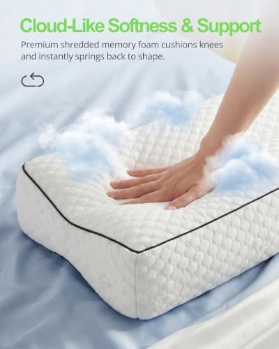 Knee Pillow for Side Sleepers, Memory Foam Leg Pillow - Image 4