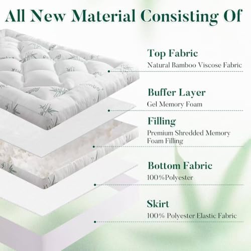 Ubauba 3 inch Memory Foam Mattress Topper King Size - Image 5