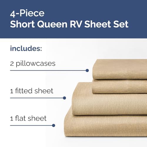 Short Queen Size 4 Piece Bed Sheet Set - Image 2