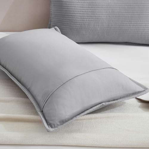 Stripe Quilted Pillowcases Set of 2, Standard Size Envelope Pillow Covers Soft - Image 5