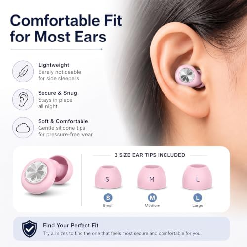 45dB Ear Plugs for Sleeping, Soft Silicone for Side Sleepers, 4 Sizes - Image 5
