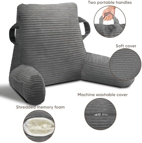 Reading Pillow for Sitting in Bed Adult, Memory Foam - Image 4