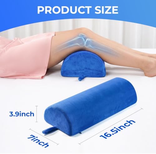 Knee Pillow for Back Sleeping, Half Moon Bolster Pillow for Legs, Memory Foam - Image 5