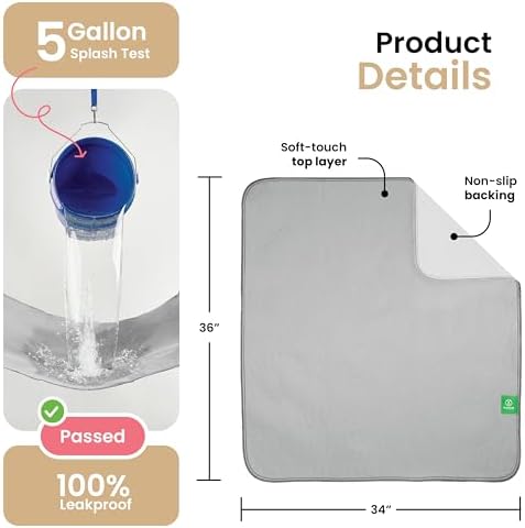 MPROVIA® Washable Underpads, Heavy Absorbency Reusable Incontinence Pads - Image 3