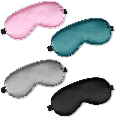 BBTO 4 Pcs Silk Sleep Eye Masks Smooth Soft Satin Eye Covers by BBTO