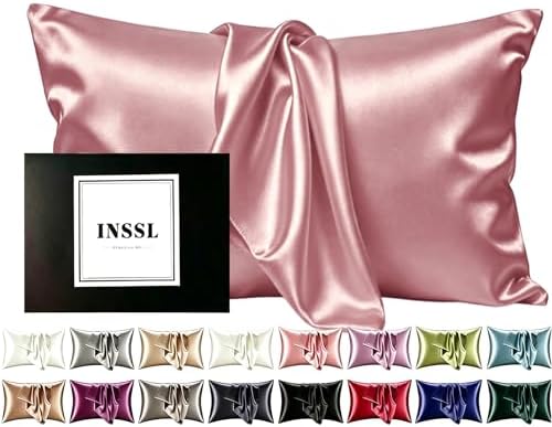 INSSL Silk Pillowcase for Women, Mulberry Silk Pillowcase for Hair and Skin and by Home