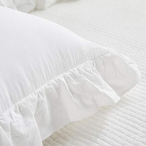 Mywinlle Off White Ruffle Decorative Throw Pillow Covers 20"x20" - Image 5