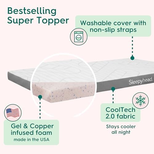 Sleepyhead Full XL 3 Inch Mattress Topper Super, Thick Cooling Gel & - Image 2