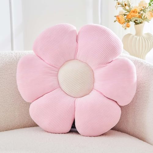 Kcvvcr Pink Flower Pillow, 14.9" Cute Flower Shaped Floor Pillow, Aesthetic by Kcvvcr
