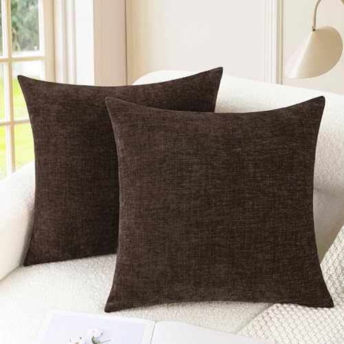 CaliTime Decorative Couch Throw Pillow Covers 20 X 20 Inches Coffee by CaliTime