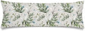 Floral Spring Long Pillow Cases Vintage Wild Flowers Leaves Sage Green Lumbar by Unknown