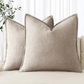 MIULEE Decorative Linen Pillow Covers 18x18 Inch Natural Linen by MIULEE