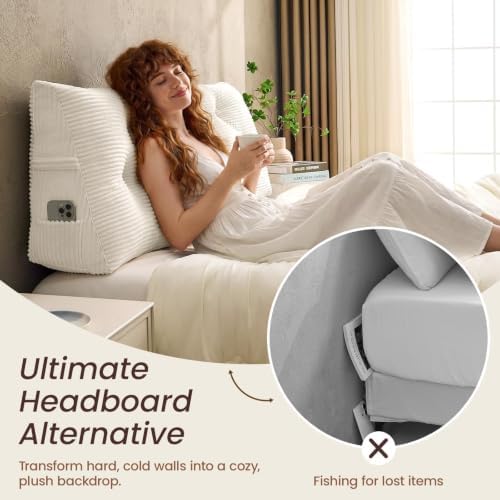 Sasttie Headboard Pillow Queen, Bed Wedge Pillow Headboard - Image 5