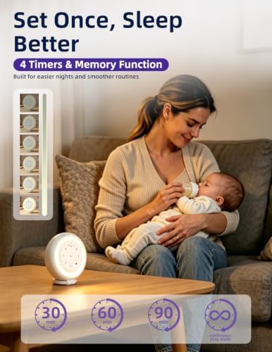 Portable Baby Sound Machine, 24 Sleep Sounds, Voice Recording & Night Light - Image 6