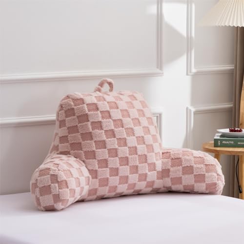 Aimuan Reading Pillow Checkered Bed Rest Wedge Backrest Checkerboard Pillow - Image 5