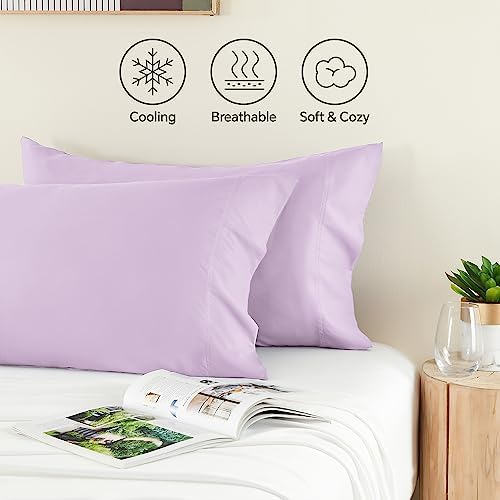 BEDELITE Pillow Cases Standard Size 2Pcs, Rayon from Bamboo, Light Purple - Image 4