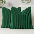 MIULEE Faux Fur Decorative Throw Pillow Covers 18x18 Set of 2 Dark Green by MIULEE