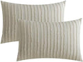 JELLYMONI Khaki Striped Tufted Pillowcases King Size by JELLYMONI