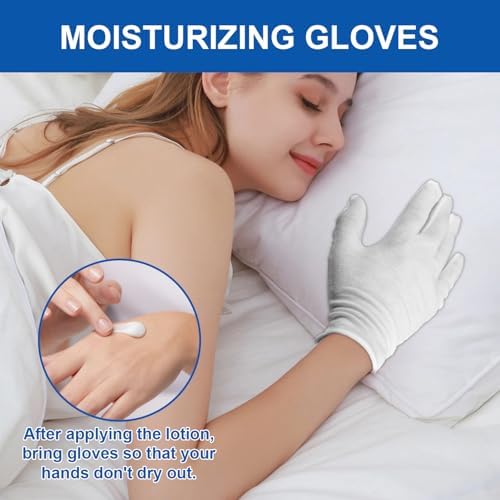 3 Pairs Cotton Gloves for Dry Hands Sleeping, Soft Sleep Gloves for Eczema - Image 6