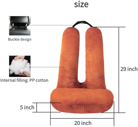 FHSGGP Travel Pillow Car Pillow Kid Car Sleeping Large Brown - Image 2