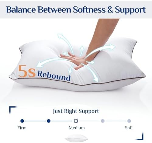 JOLLYVOGUE Soft King Pillows 2 Pack, Cooling and Firm Pillows - Image 5