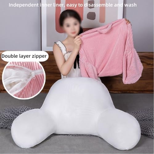 Reading Pillow for Bed Sitting Up, Flannel Back Pillow for Bed Sitting up - Image 5
