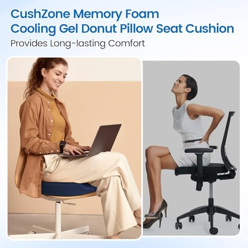 Donut Pillow Seat Cushion, Cooling Gel Memory Foam Chair Cushion - Image 4